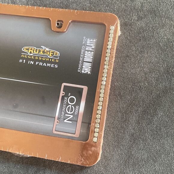 Neo Diamondesque Rose Gold License Plate Frame - Picture 2 of 7